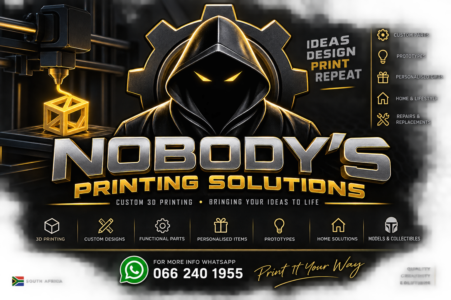 Nobody's Printing Solutions logo and services
